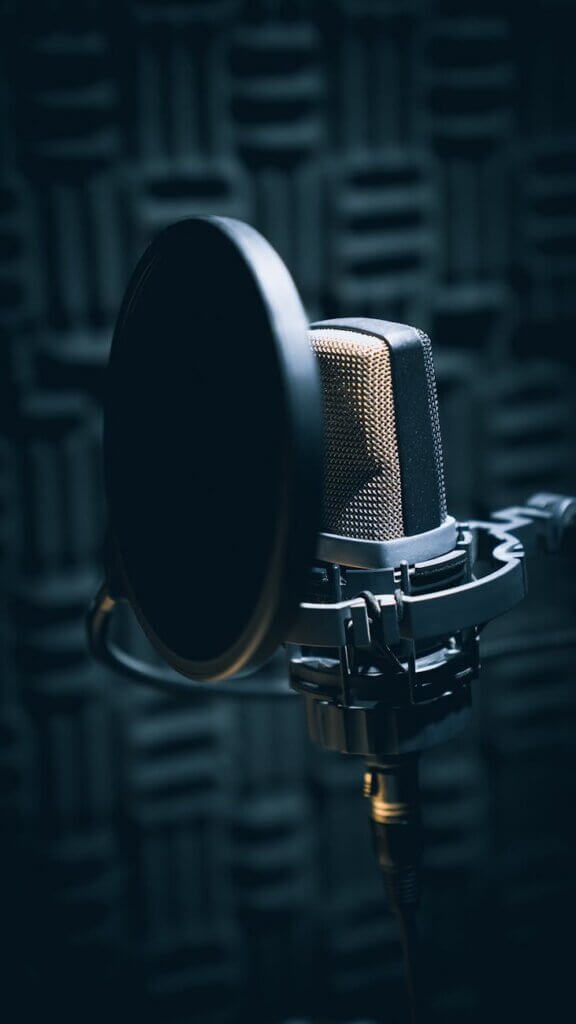 close up of studio microphone